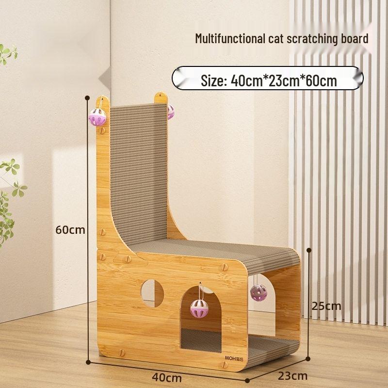 

Кошачья когтеточка Вилла Диван: Износостойкий, не линяющий, двухслойный гофрированный картонный кошачий домик и игрушка для всех сезонов Default