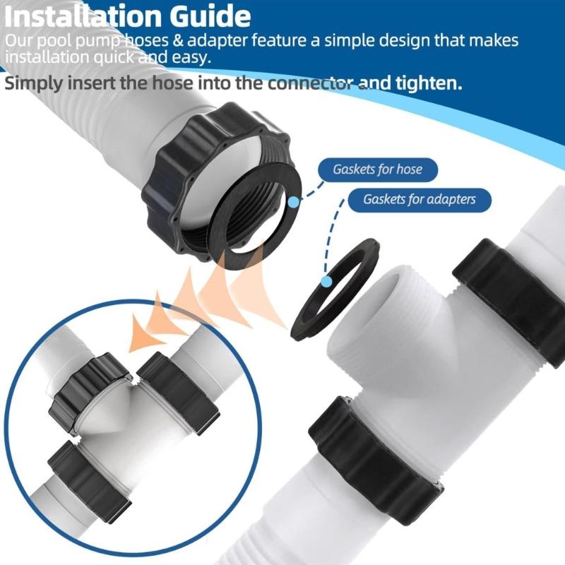 Pool Hose and Pump for Efficient Water Circulation Swimming Pool Maintenance Accessories Saltwater System Connector