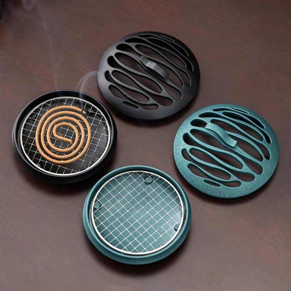 Aleación de Zinc Zinc Zinc Estufa de Aromaterapia Diseño Hueco Bandeja para Bobinas de Mosquito Quemador de Incienso Duradero Decoración del Hogar