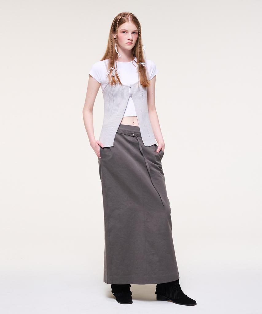 ETMON Slit Layered Knit Bustier, Light Lavender
