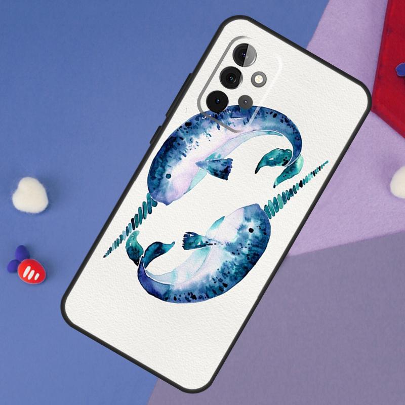 Cute Sea Narwhal Quotes Case For Samsung Galaxy A13 A16 A26 A36 A56 A06 A55 A35 A15 A54 A34 A14 A53 A12 A22 A32 A52