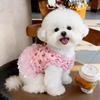 New Pet Clothes Thin Dog Summer Cat Dog Clothes Skirt Lace Floral Pieces Breathable Skin Friendly Dog Teddy Beard Corgi