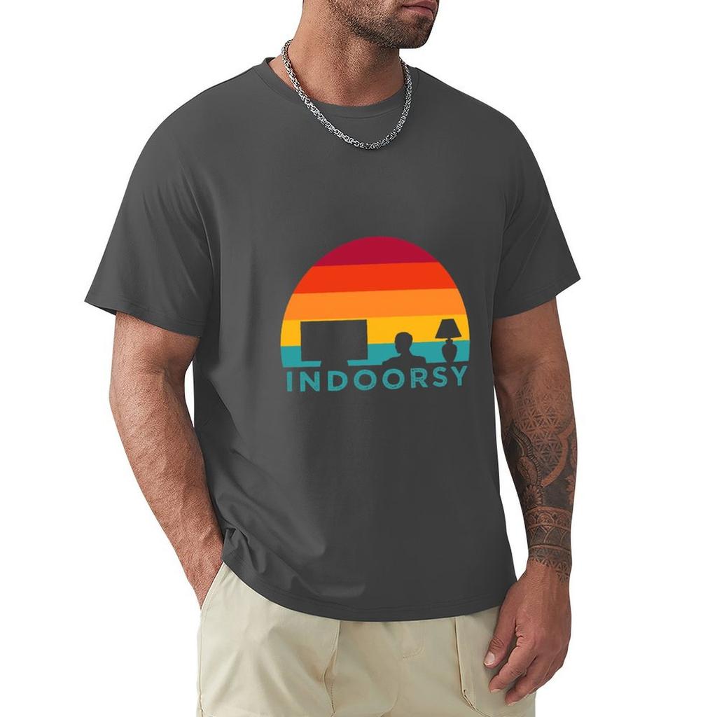 Funny Indoorsy Rather Be Inside Indoors Streaming Meme Gift T-Shirt Anime Tshirt Blouse Heavy Weight T Shirts For Men
