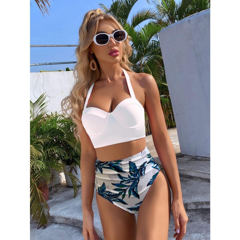 New Bikini Sexy Ladies Split Swimsuit Bikini Hard Pack High Waist Swimsuit