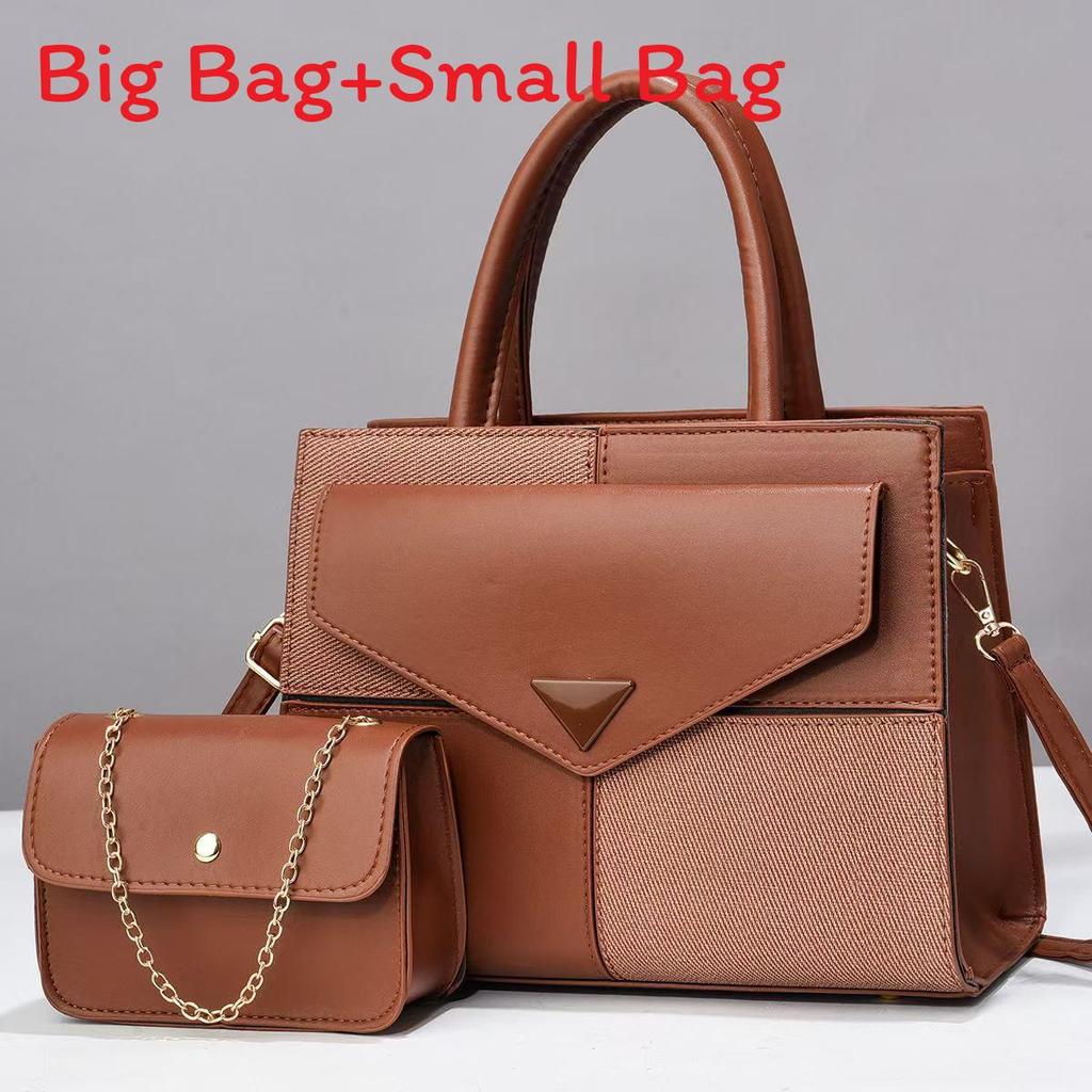Pu Patching Crossbody Bag With Contrast Color Blocks And Magnetic Closure For Daily Use