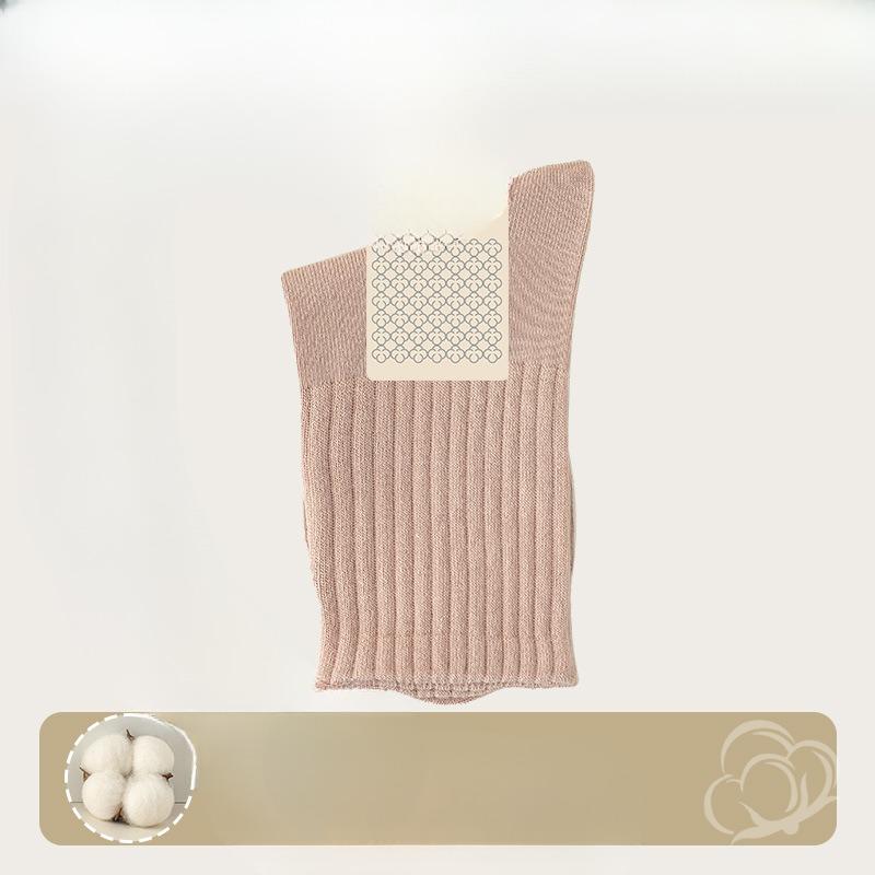 Female Spring and Autumn Leisure Pure Cotton Anti Pilling Sweat Absorbing Boneless Sports Tube Socks