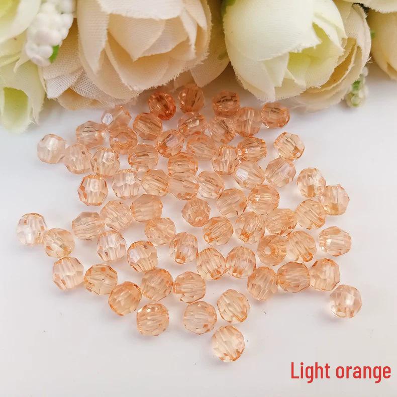 Transparent 6MM Faceted Acrylic Beads for DIY Crystal-Like Ornaments and Curtains