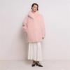 Womens Faux Fur Collar Short Coat Winter Elegant Office Chic Outwear Pink White S M L XL