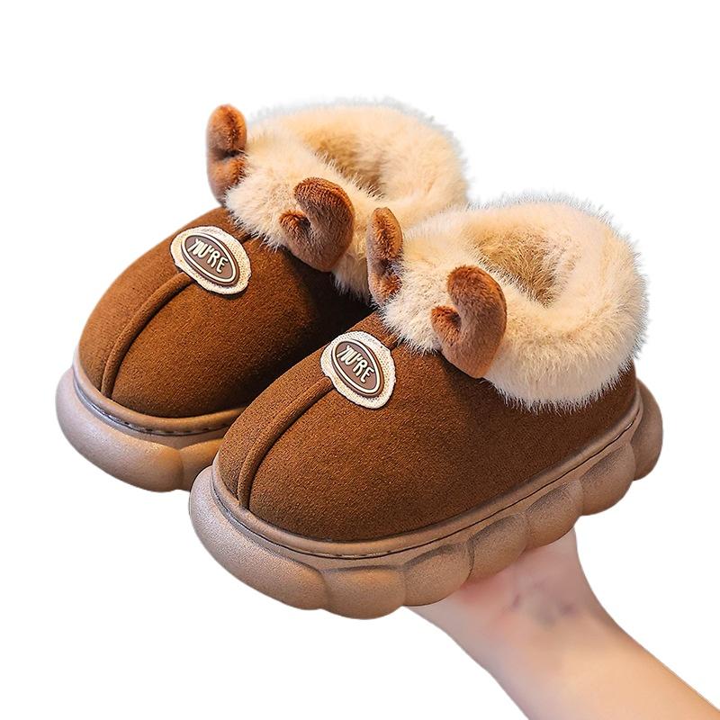 Home Cotton SlippersWinter New Anti Slip Child Warm Shoe Casual Child Indoor Outdoor Hairy Versatile Cotton Shoe