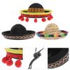 POPETPOP 3-Piece Sombrero Party Hats for Halloween Dog Costumes, Sombrero Headbands with Small Ball Hair Hoops for Pet Kitten Party Decorations