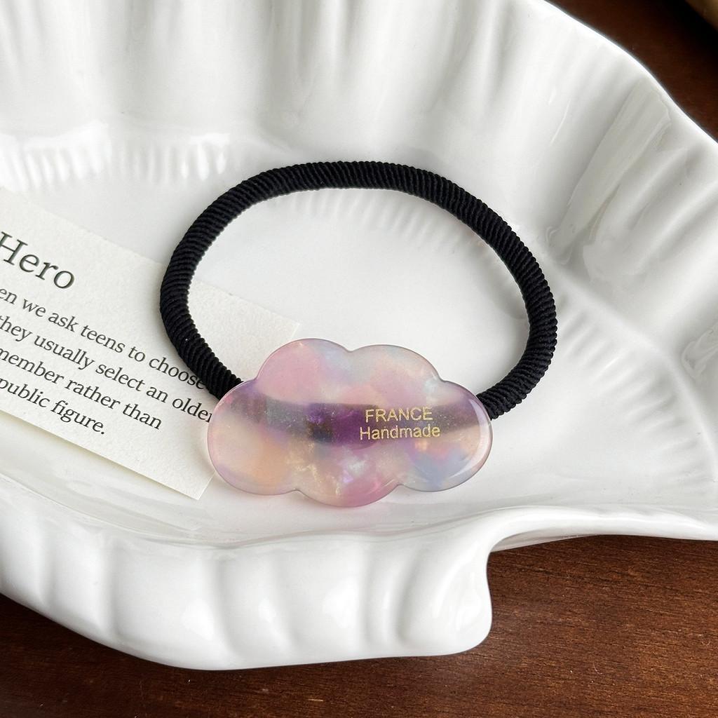 Fashionable And Stylish Acetate Cloud Hair Tie With Gold Accent And Elegant Hair Clip