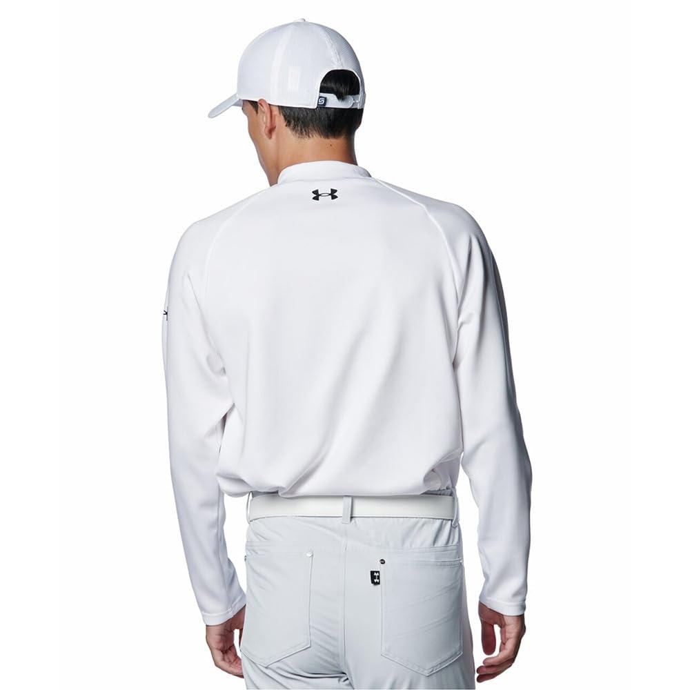 Under Armour UA Armour Knit LS Mock White Black LG Shirt, /