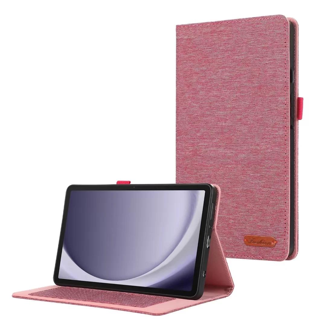 For Samsung Galaxy Tab A11 8.7 inch SM-X130 SM-X135N 2025 Case Fabric Protective Cover for Samsung Galaxy Tab A9 8.7 SM-X110 A9 8.7 inch ярко-розовый