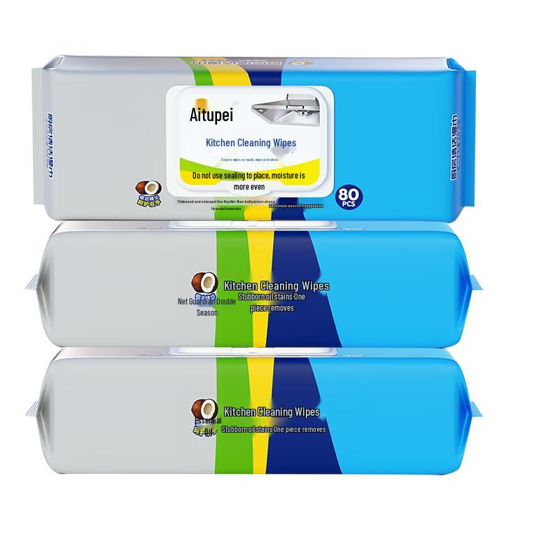 

Aienbei Kitchen Oil Stain Removal Wet Wipes (3 x 80 Count)