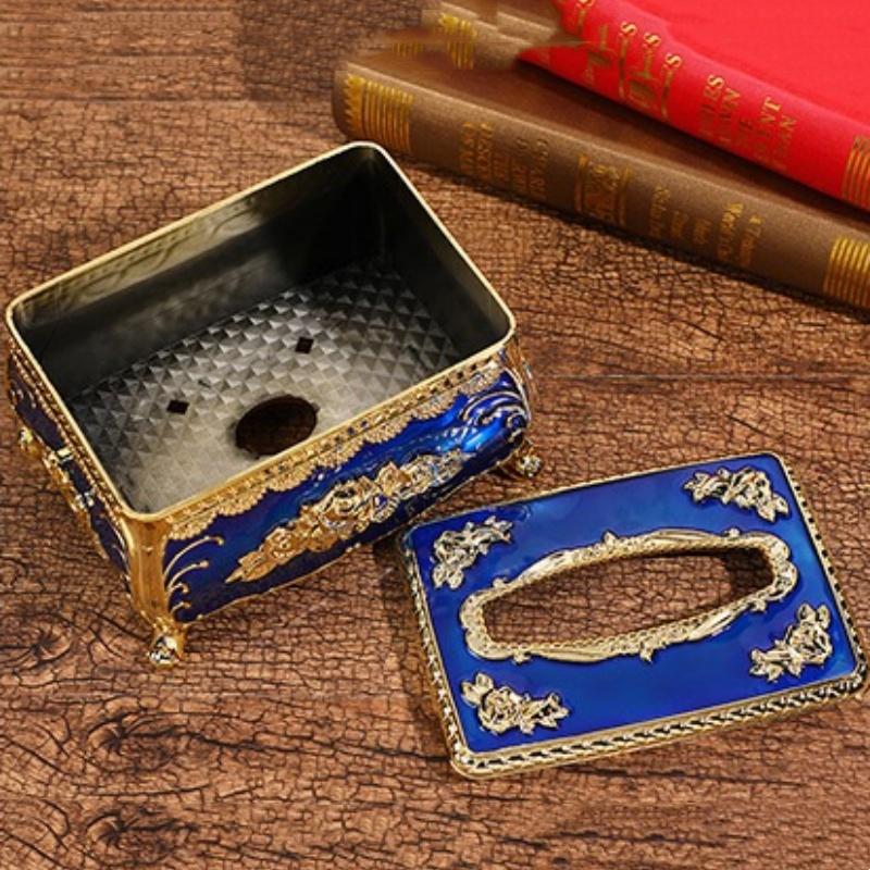 Facial Tissue Holder Embossed Rose Plastic Tissue Box Cover Tissue Dispenser for Living Room Home Household Kitchen Countertop