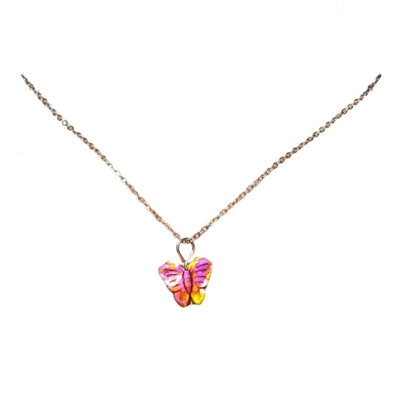 

Delicate Silver Dragonflies/Butterfly Pendant Necklace Adjustable Clavicle Chain Elegant Jewelry Gift For Women Girls