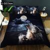 Wolf-Print Bettwäsche-Set Einzelbettgröße für Kinder Jungen Schlafzimmer Nebelbett Bettbezug-Set Deckenbezug Wildtiere Dekor 3 Teile