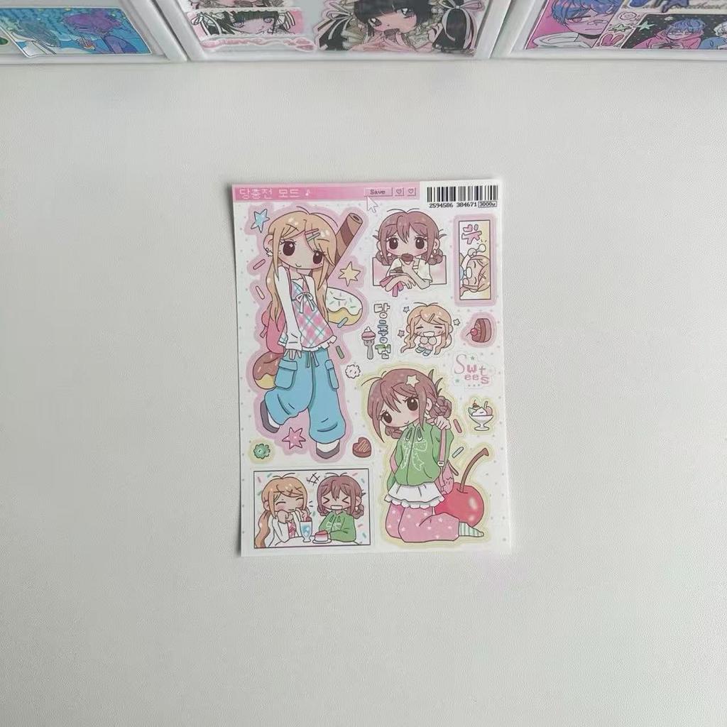 8 Types of Korean Cute Girl Stickers Soft Cute Girl Handbook Stickers Ins Cartoon Character Material Handbook Stickers New Gifts