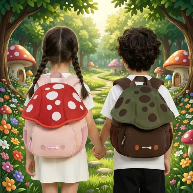 Cute Mushroom Kids Backpack