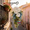 Hanging Floral Wreath Decor Harvest Festival Doorway Wall Display Modern Minimalist Silk Flower 60x35cm