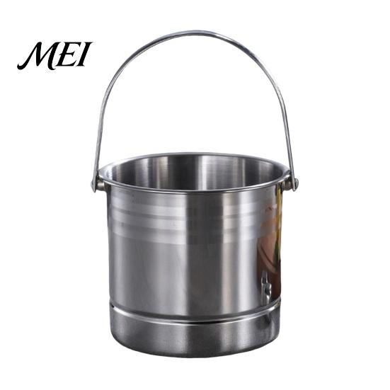Ice Bucket Stainless Steel with Removable Strainer, Bar Wine Champagne for Home Gatherings Cooler Beer Red Wine, Portable Snacks Filter