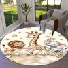 1PC Giraffe Elephant Non-Slip Floor Round carpet, Office, family, bedroom, Large Area Rug Indoor Rugs, Vibrant Colors-Z0497