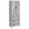 Cabinet Set 2 Pcs Grey Sonoma 66 X 34.5 X 90 Cm Particleboard