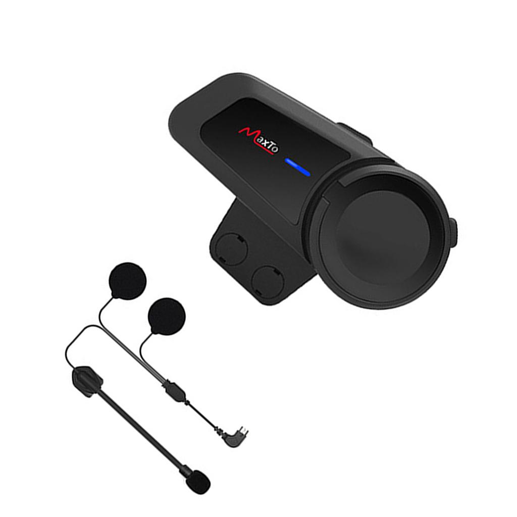 BT Motorcycle Helmet Intercom Water Proof Moto Intercom Headset Replacement for Outdoor Black