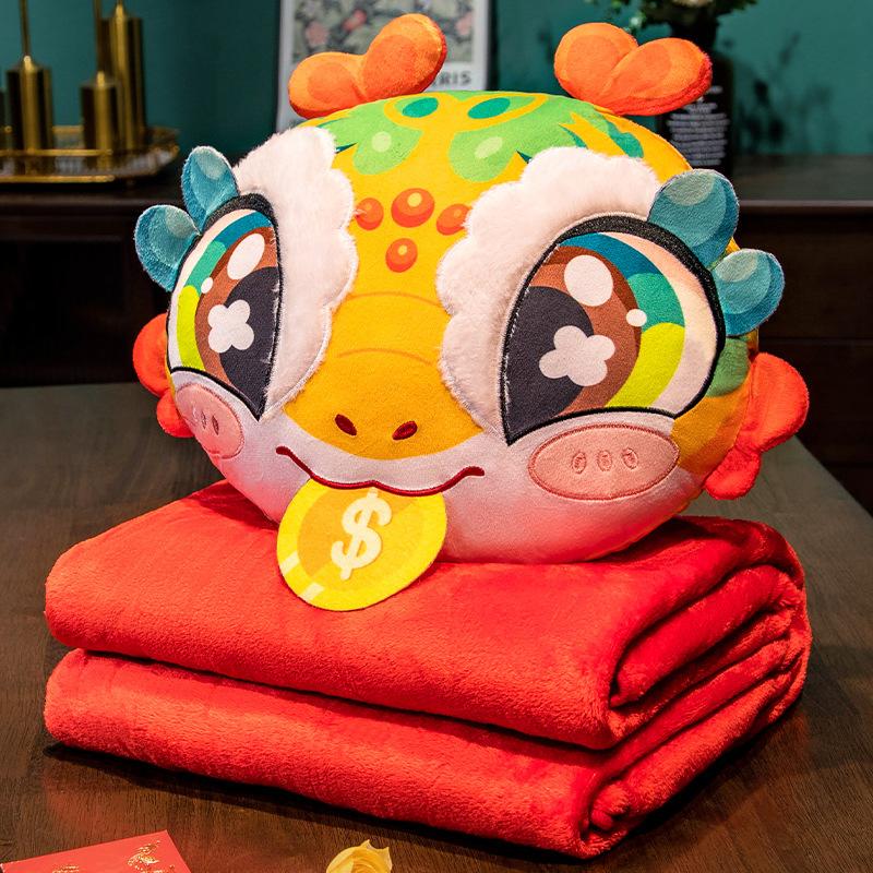 3D Heart Aped Cute Cartoon Two in One U Aped Pillow Office Car Dual Use Pillow Blanket  Animal Pattern PP Cotton Filled