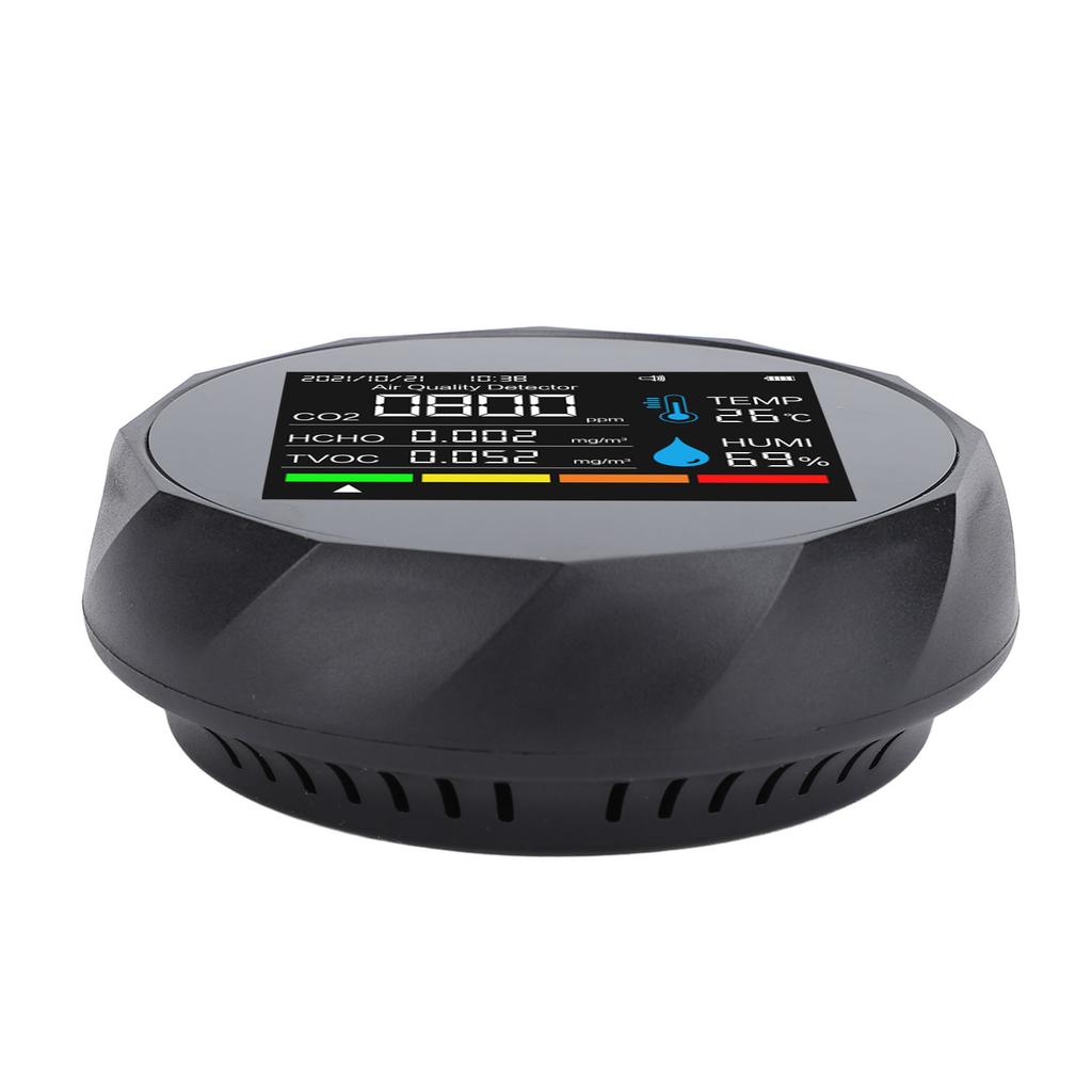 5 in 1 Indoor Air Quality Detector Bluetooth APP Accurate Sensor Magnetic Wall Mount Portable Air Quality Tester for HCHO PM2.5 Temperature Humidity