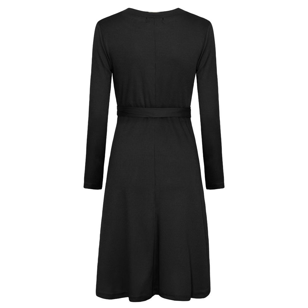 Women's Dress Autumn and Winter Fashion Slim Straps Long-sleeved Dress