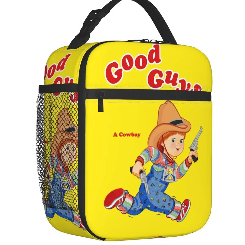 Good Guys Baseball Player Resuable Lunch Boxes Leakproof Child's Play Chucky Thermal Cooler Food Insulated Lunch Bag Kids School