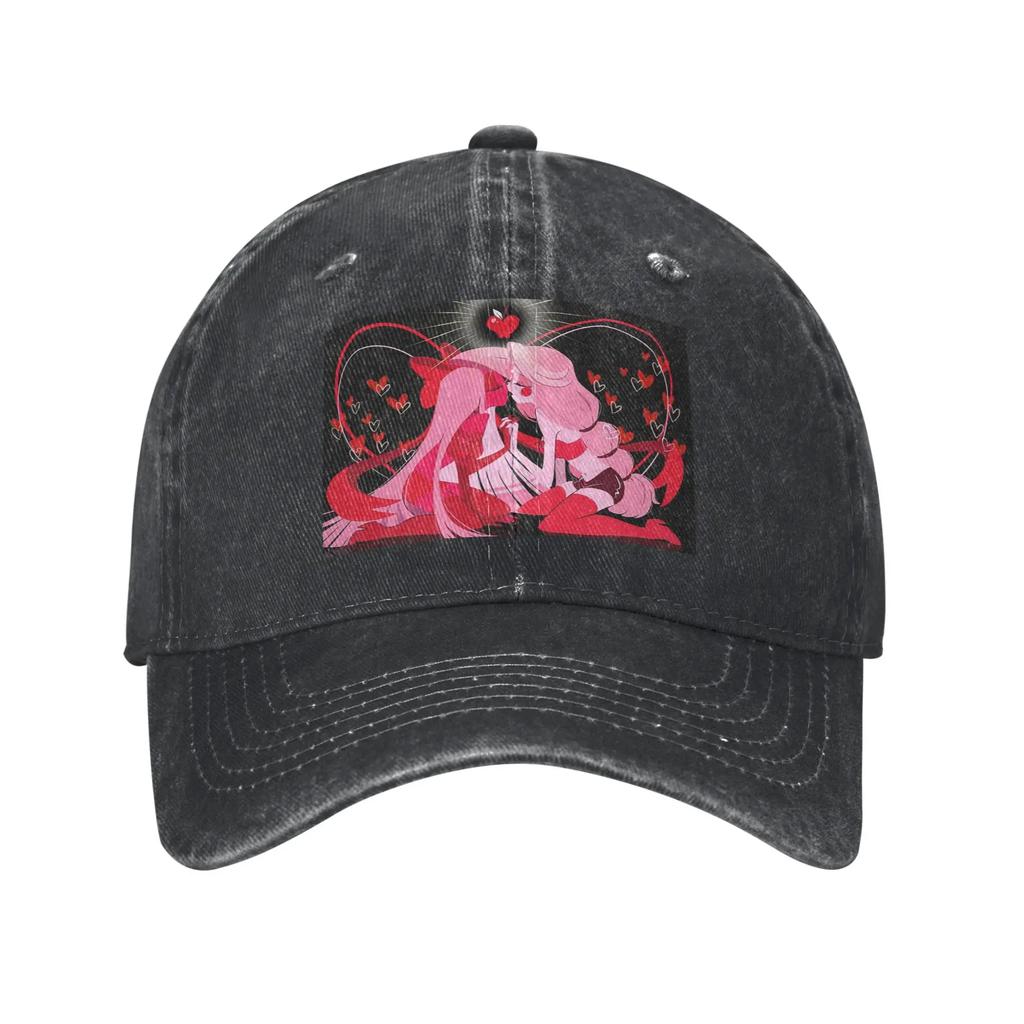 Charlie And Vaggie Valentines Hazbin Hotels Denim Cap Casual Baseball Caps Adjustable Hat Summer Unisex Baseball Hats