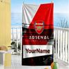Arsenal Personalized Text Beach Towel Super Soft Microfiber Quickdry Fabric Suitable for Sports Travel Swimming Yoga Bathroom Beach And Pool