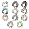 Sciarpa da Donna Stampa a Righe Perla Sintetica Fibbia Magnetica Texture Morbida Liscia Sciarpa Estiva Versatile Sottile Accessorio per il Collo