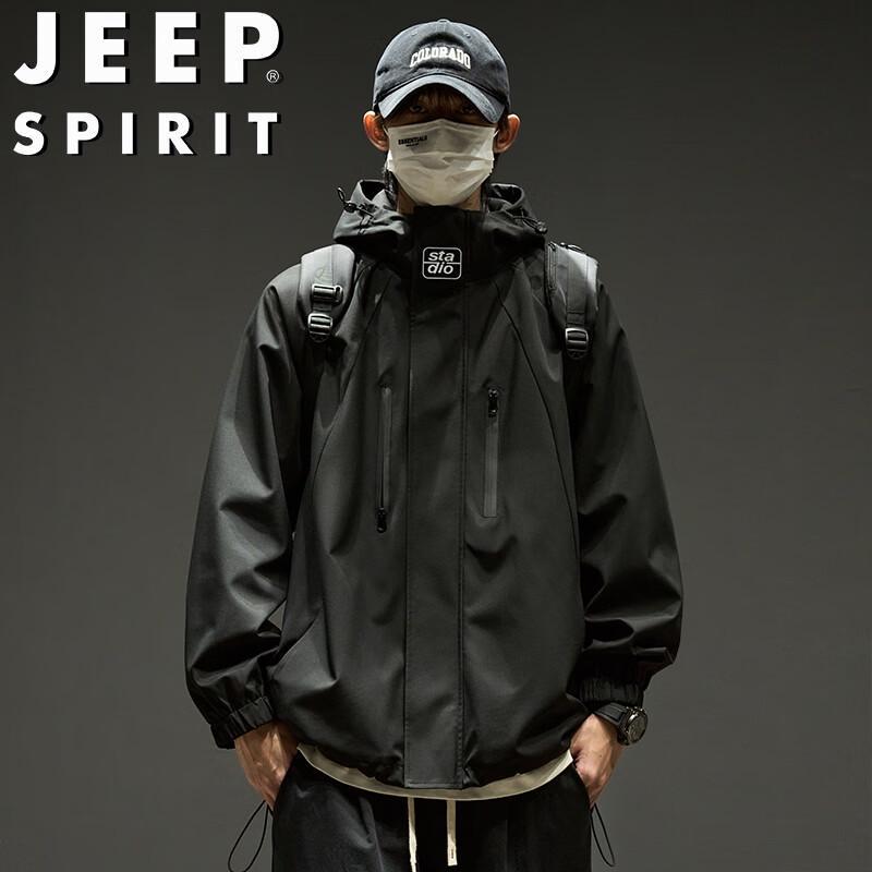 

JEEP SPIRIT Men s Spring/Autumn Hooded Outdoor Jacket L