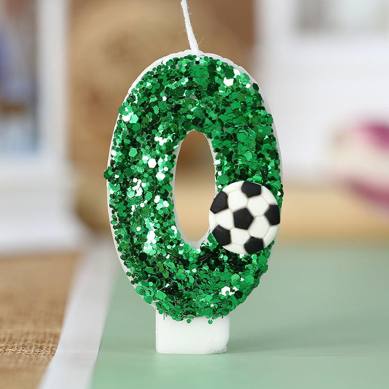 1PCS Number 0 1 2 3 4 5 6 7 8 9 Football Decoration Birthday Candle Boy Cake Things Candle Sparkles Children's Candles Surprises