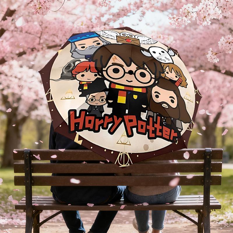 1PC Harry Potter Umbrella-8-Rib Reinforced, Automatic Open, Lightweight & Durable, Cute Fashion Accessory for Outdoor, D2703