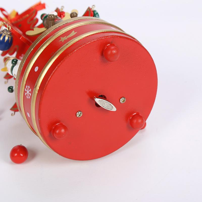 Hölzerne Weihnachtsbaum-Spieluhr-Dekoration für DIY-Fensterdekorationen