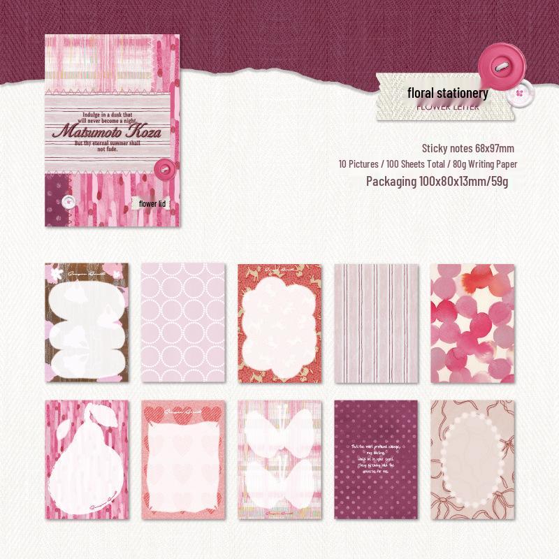 Сумеречные Заметки-стикеры для письма - Серия Маленьких Заметок Мацумаэ: Базовый планировщик для коллажей, 100 листов, 5 стилей