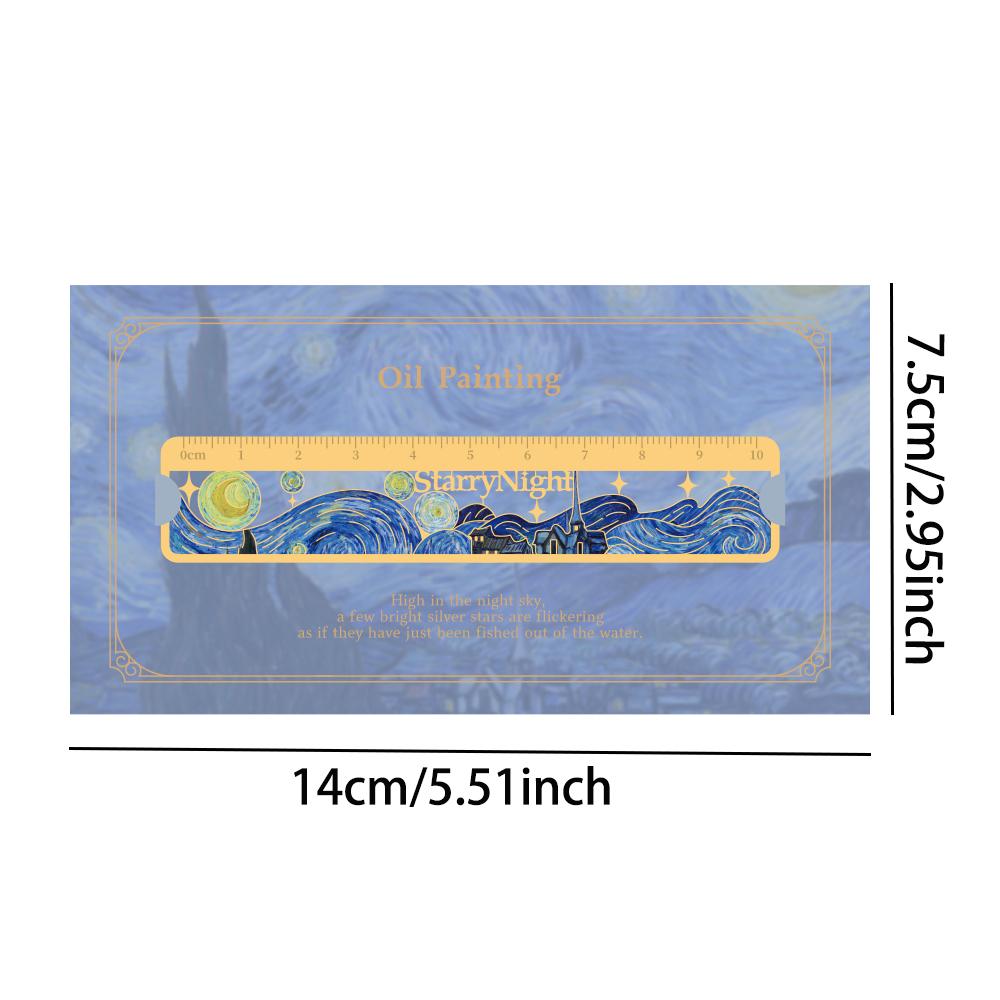 1 Pack Retro Painting Metal Hollow Bookmark Creative Hot Stamping Ruler Bookmark Best Gift Writing Materials Supplies for Writer Frie Practical Use