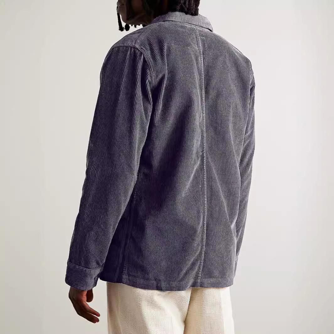 Весенняя простая рубашка мужская не требующая глажки кардиган с длинными рукавами — фото 4