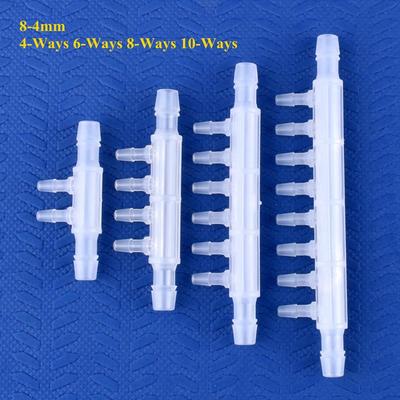 10pcs 8-4mm 4-Ways 6-Ways 8-Ways 10-Ways Hose Connector Food Grade PP Aquarium Tank Air Pump Liquid Gas Diverter Garden Irrigation Pagoda Joint