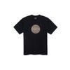 Solid Color Round Letter Logo Loose Fit Casual Short Sleeve T-Shirt Unisex Tops Black C9140-BLK