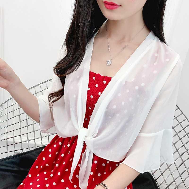 Šifonový šál Ochranné tričko proti slunci - Lehký letní kardigan s vestou