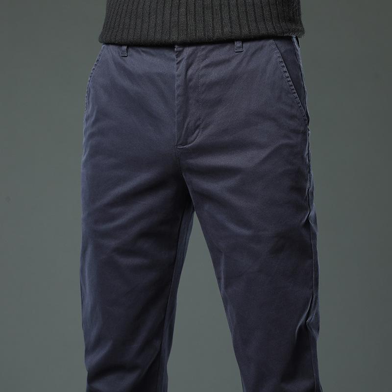 2024 New Spring and Autumn Plush/Regular High end Men's Casual Pants Slim fit Straight leg Western Pants Trendy Long Pants