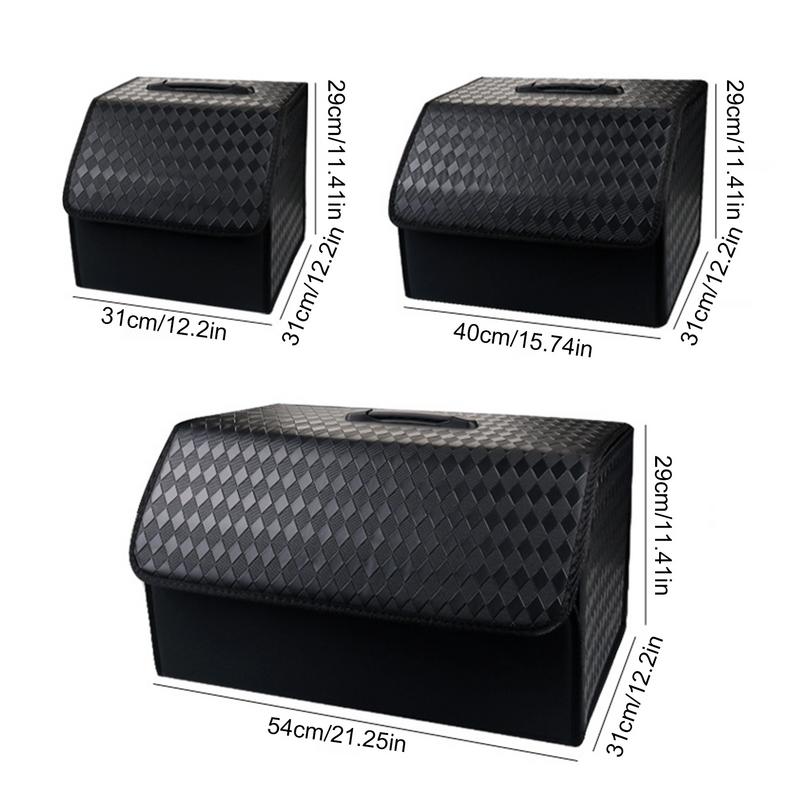 RV Trunk Organizer For SUV Auto Trunk Storage Organizer Foldable Embossed Design Large Capacity Car Storage Box For Tissue Boxes