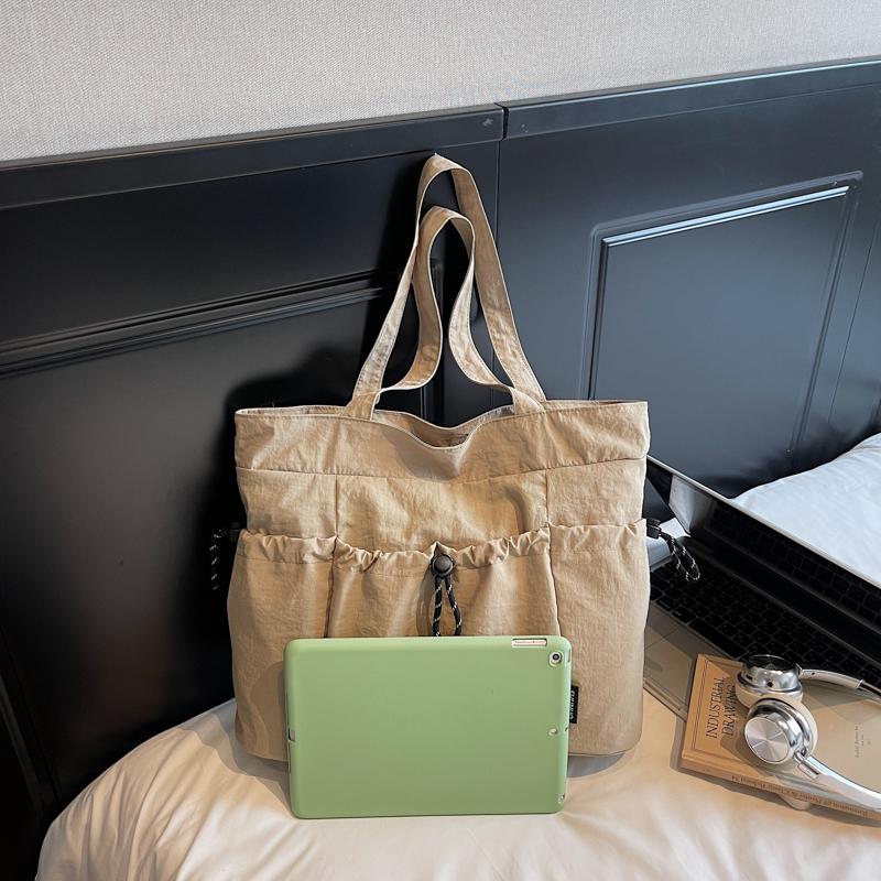 Commuting Large Capacity Nylon Bag Women's Multi-Pocket Shoulder Tote Bag Student Class Bag