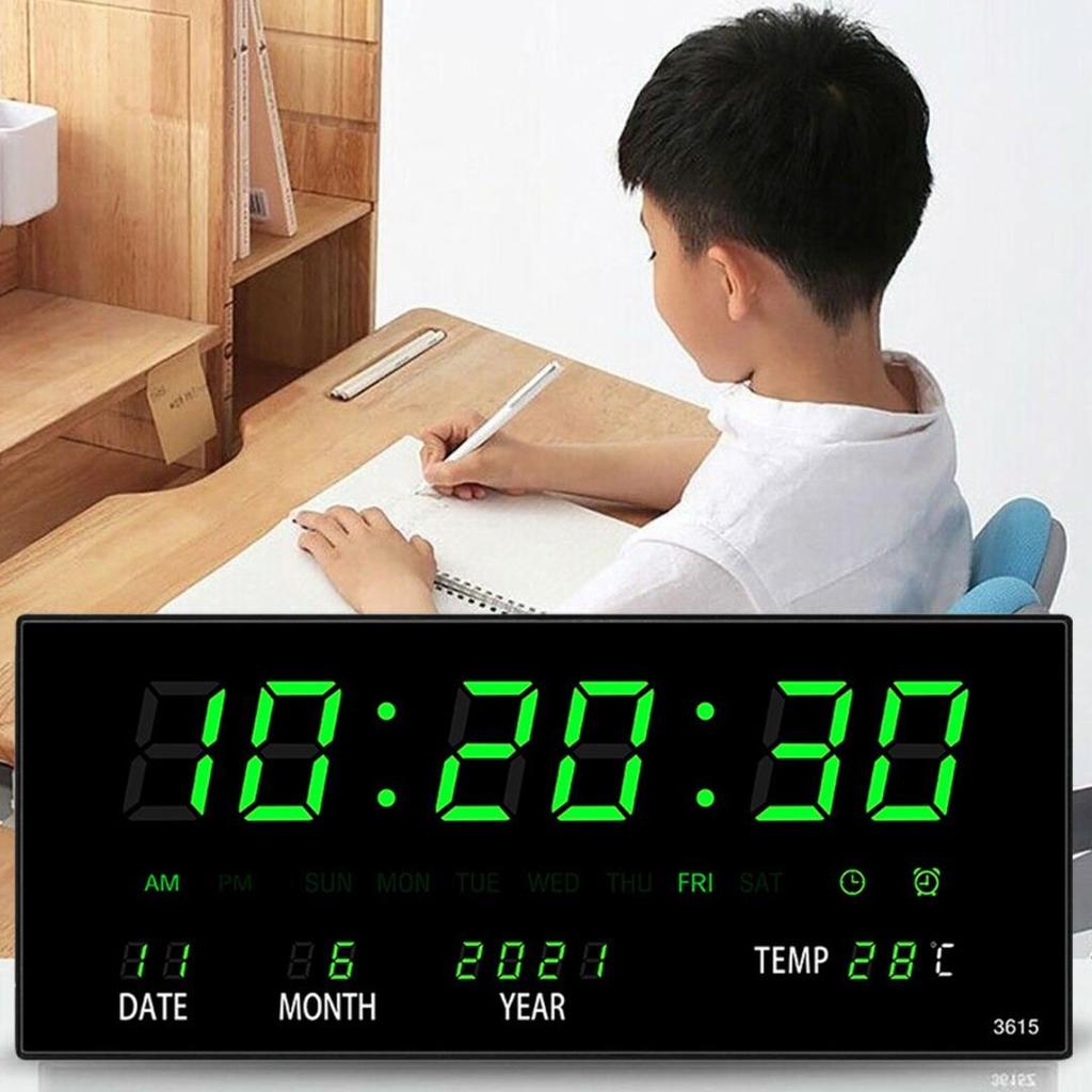 Dagu Large Screen Digital Wall Clock LED Display Desk Time Temperature Calendar Date