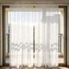 Fluttering Soft White Solid Sheer Tulle Curtains for Living Room Bedroom Balcony Window Voile Drapes Gauze Treatments Door